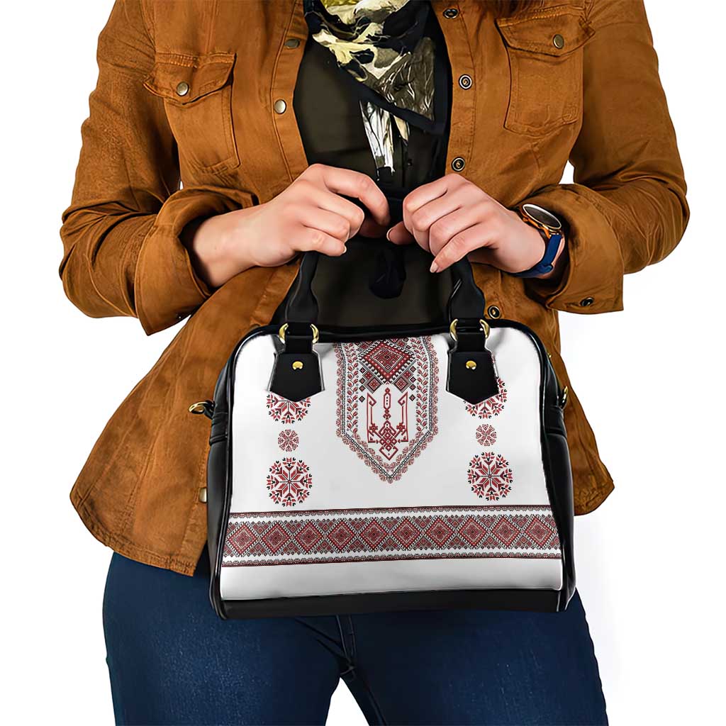 Ukraine Vyshyvanka Inspired Patterns Shoulder Handbag White LT7