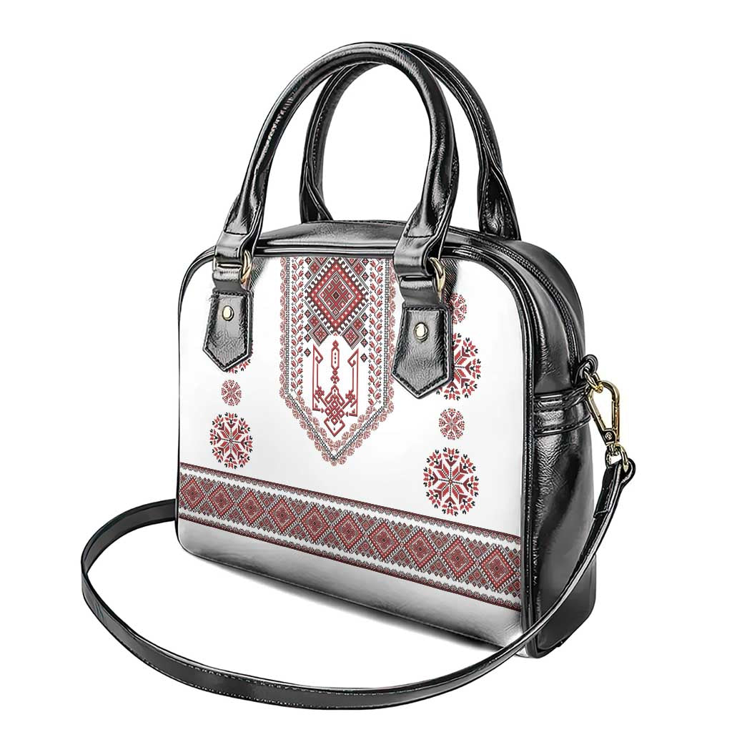Ukraine Vyshyvanka Inspired Patterns Shoulder Handbag White LT7