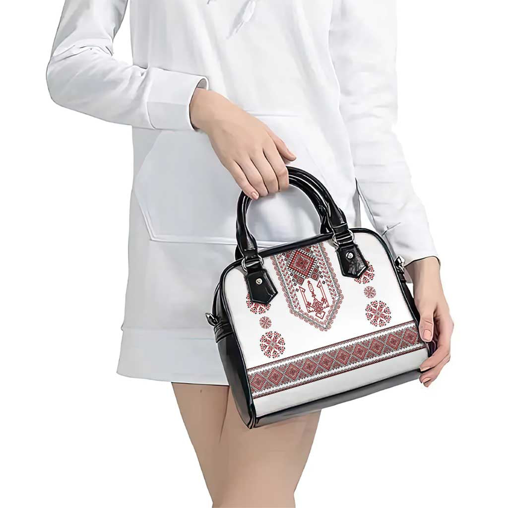 Ukraine Vyshyvanka Inspired Patterns Shoulder Handbag White LT7