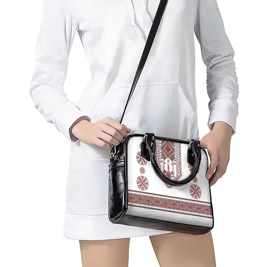 Ukraine Vyshyvanka Inspired Patterns Shoulder Handbag White LT7