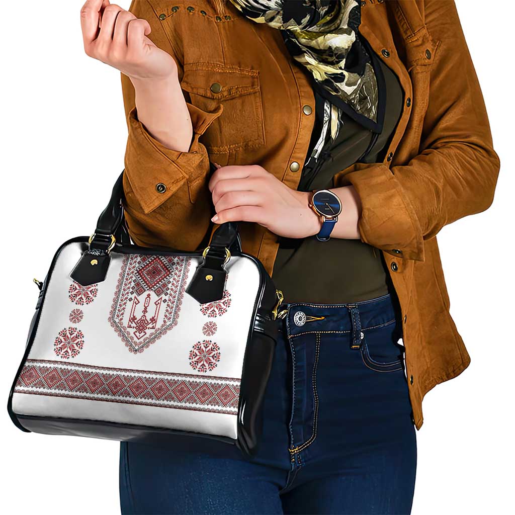Ukraine Vyshyvanka Inspired Patterns Shoulder Handbag White LT7