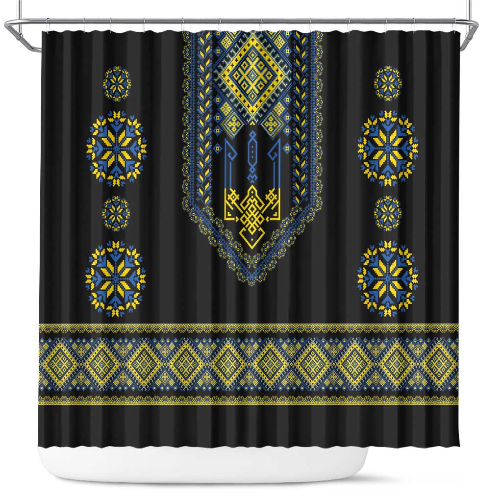 Ukraine Vyshyvanka Inspired Patterns Shower Curtain Ukraini Colors LT7