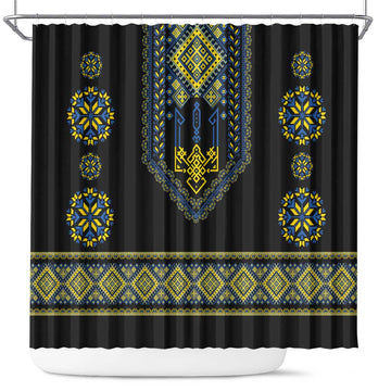 Ukraine Vyshyvanka Inspired Patterns Shower Curtain Ukraini Colors LT7