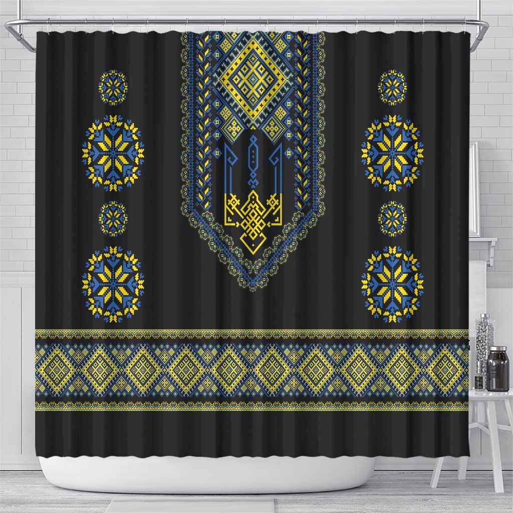 Ukraine Vyshyvanka Inspired Patterns Shower Curtain Ukraini Colors LT7