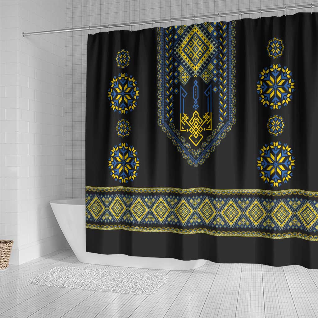Ukraine Vyshyvanka Inspired Patterns Shower Curtain Ukraini Colors LT7