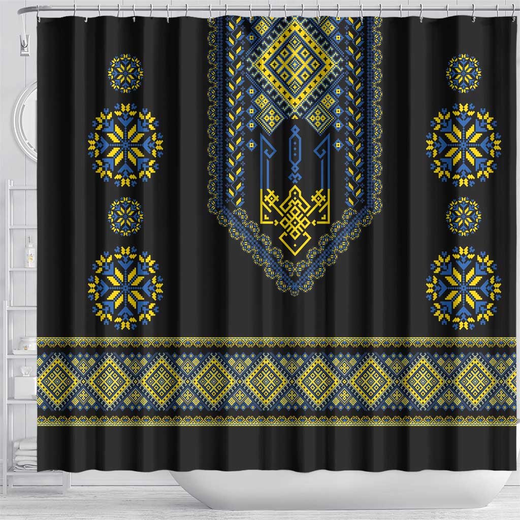 Ukraine Vyshyvanka Inspired Patterns Shower Curtain Ukraini Colors LT7