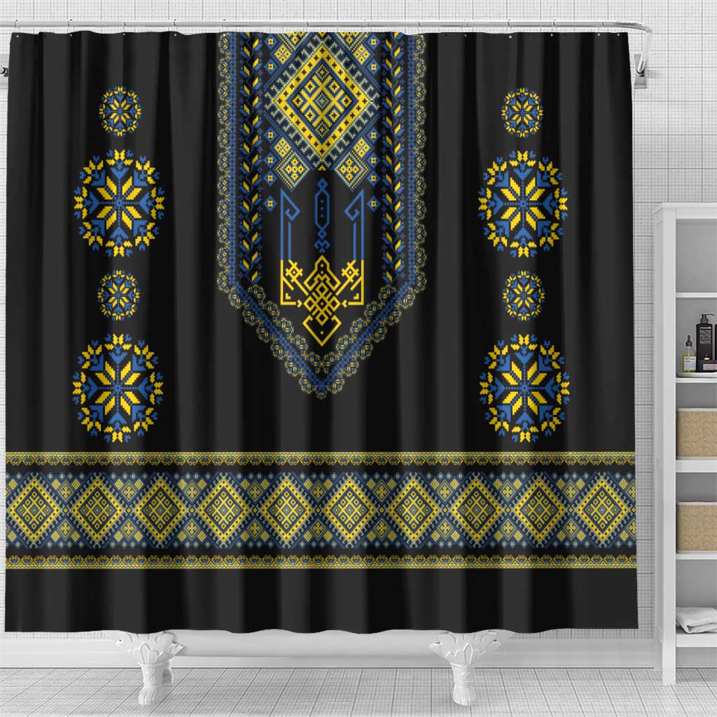 Ukraine Vyshyvanka Inspired Patterns Shower Curtain Ukraini Colors LT7