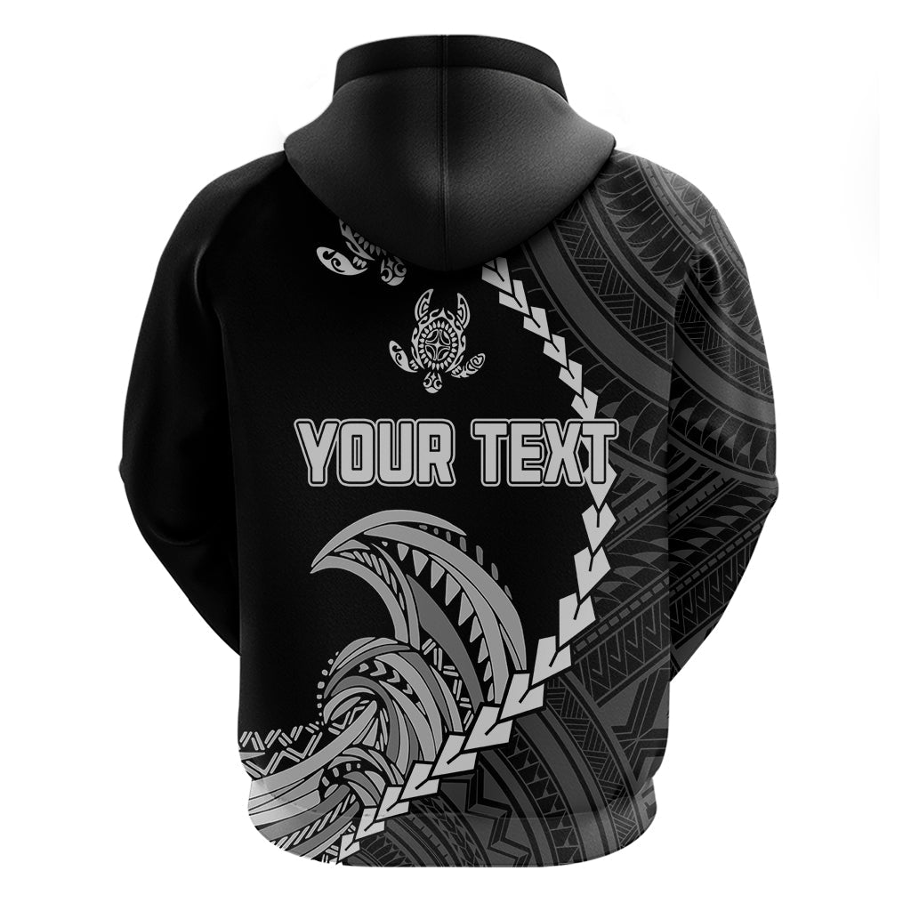 Custom Guam Hoodie Tribal Turtles Curves Style - Black LT7