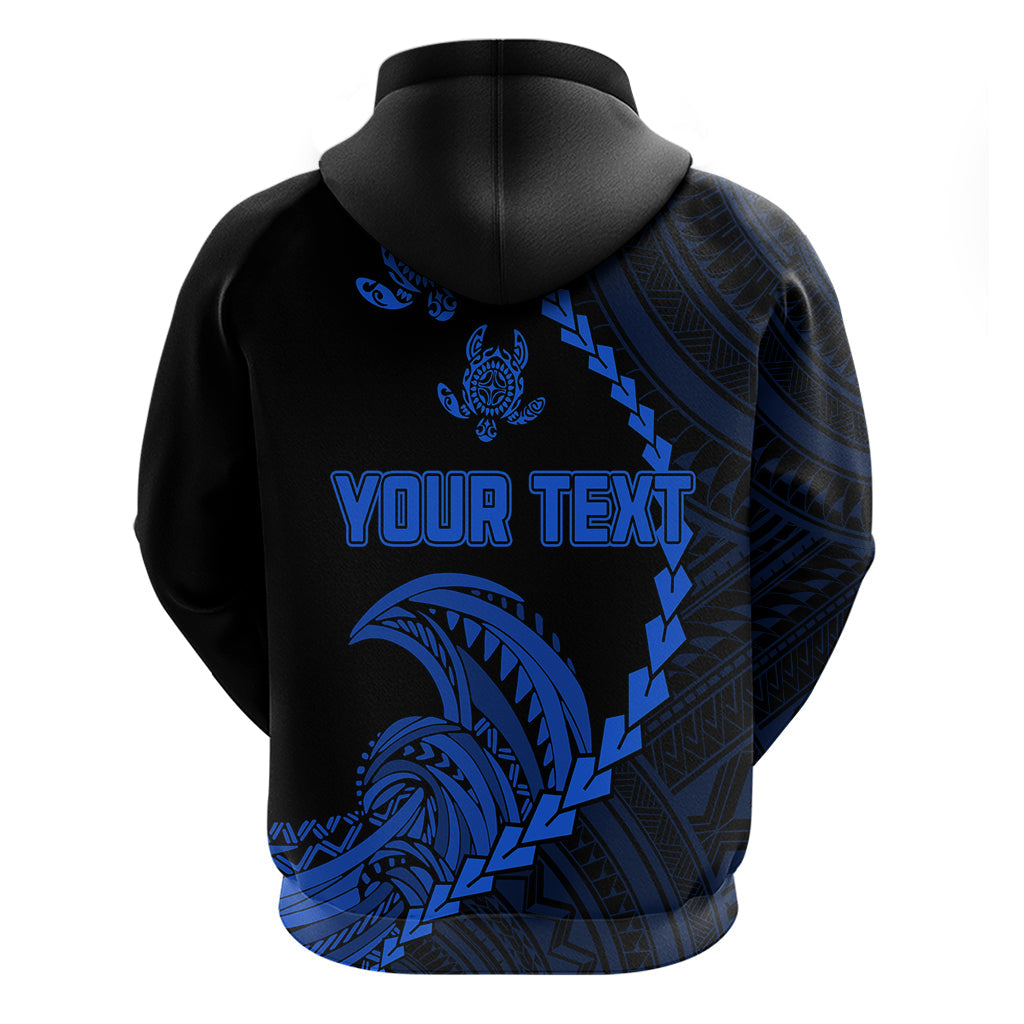 Custom Guam Hoodie Tribal Turtles Curves Style - Blue LT7