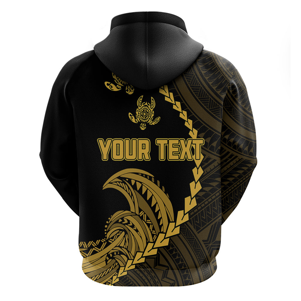 Custom Guam Hoodie Tribal Turtles Curves Style - Gold LT7