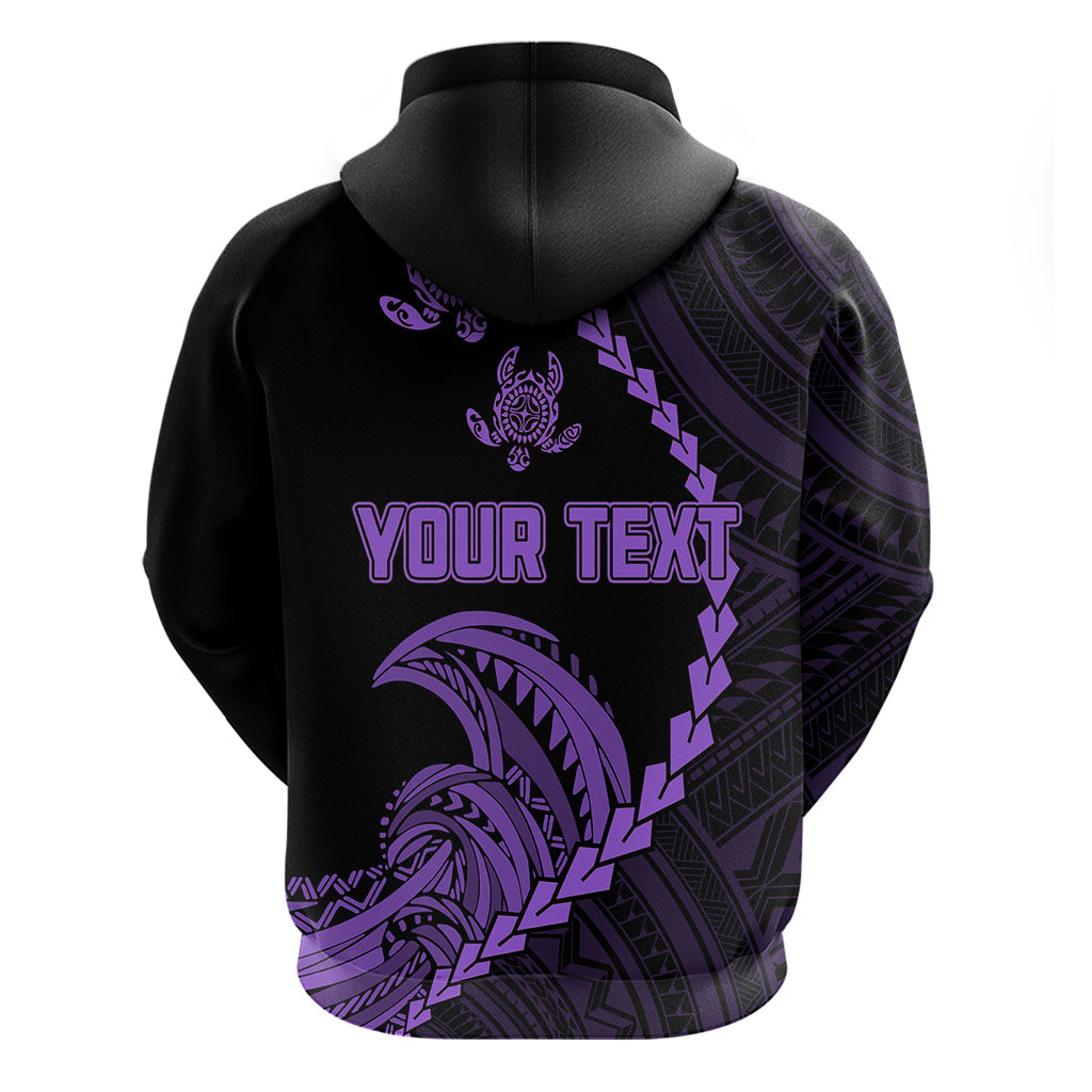 Custom Guam Hoodie Tribal Turtles Curves Style - Purple LT7