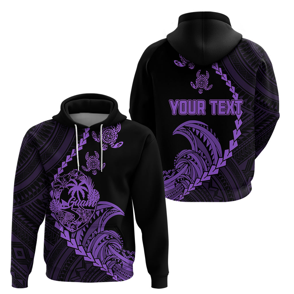 Custom Guam Hoodie Tribal Turtles Curves Style - Purple LT7