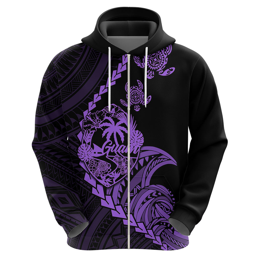 Custom Guam Hoodie Tribal Turtles Curves Style - Purple LT7