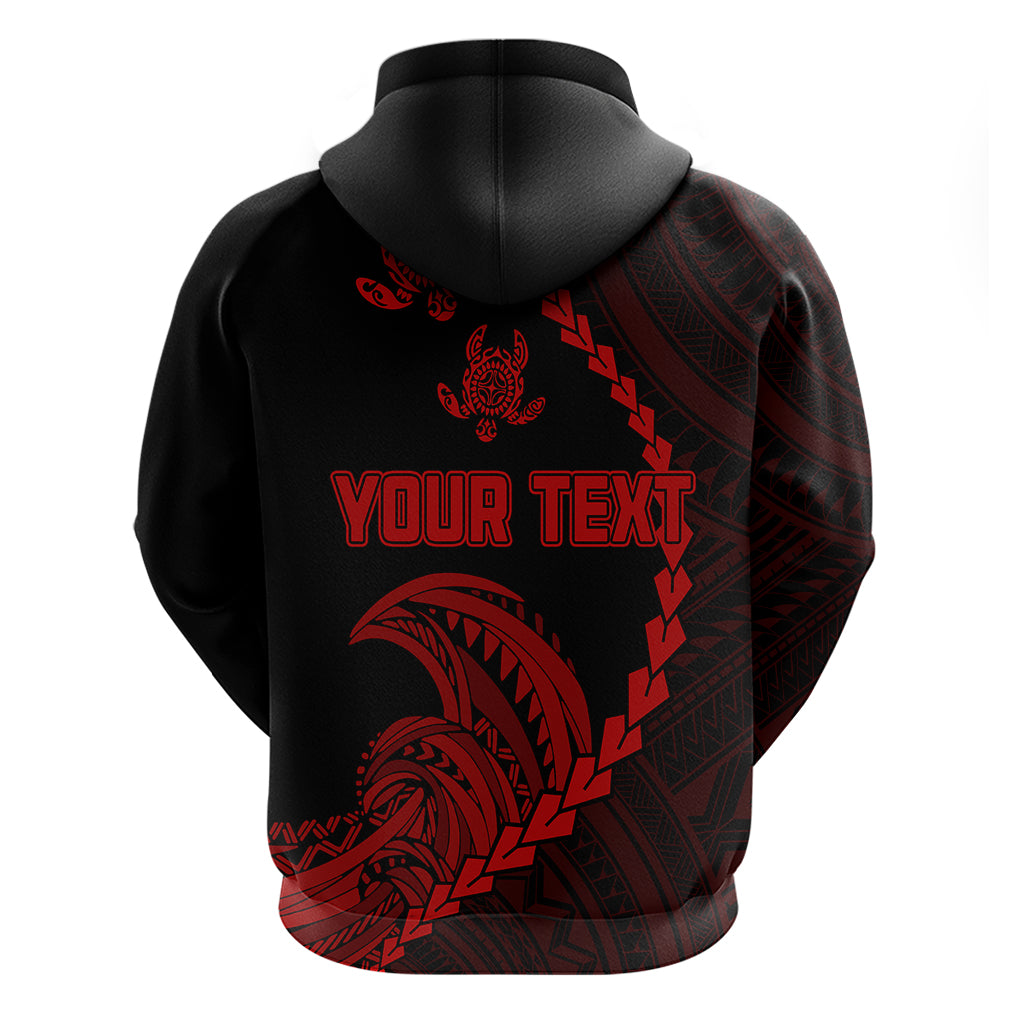 Custom Guam Hoodie Tribal Turtles Curves Style - Red LT7