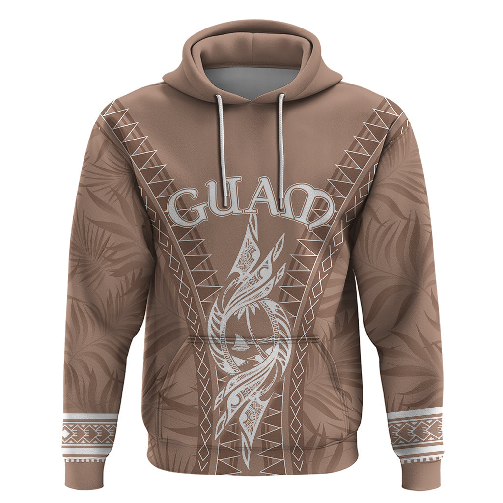 Custom Guam Hoodie Chamoro Latte Stone Mix Tropical - Brown LT7