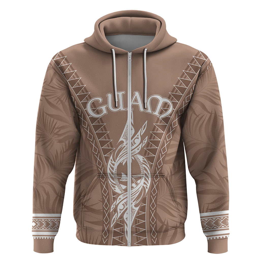 Custom Guam Hoodie Chamoro Latte Stone Mix Tropical - Brown LT7