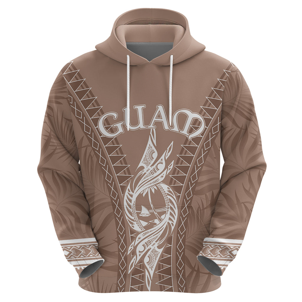 Custom Guam Hoodie Chamoro Latte Stone Mix Tropical - Brown LT7