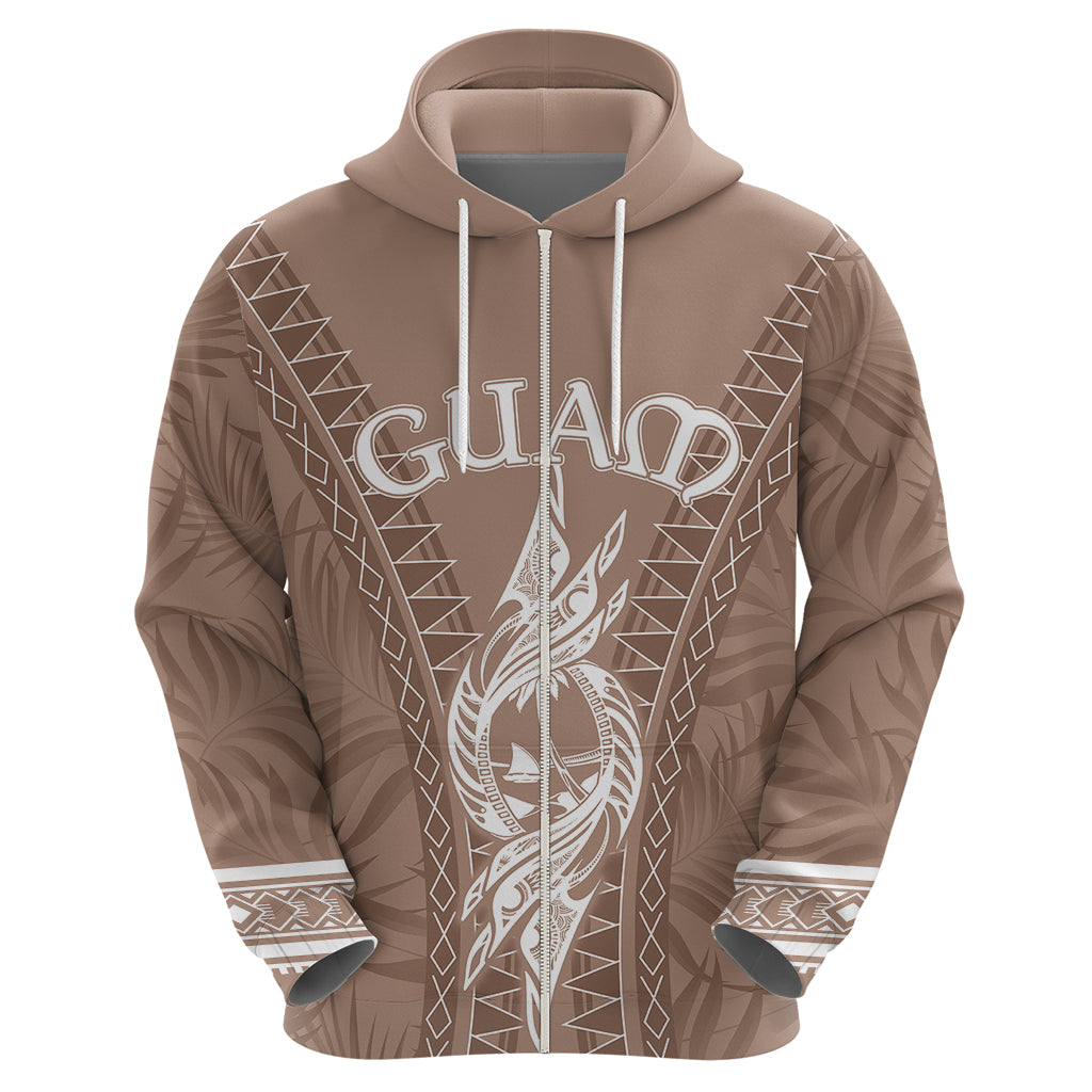 Custom Guam Hoodie Chamoro Latte Stone Mix Tropical - Brown LT7