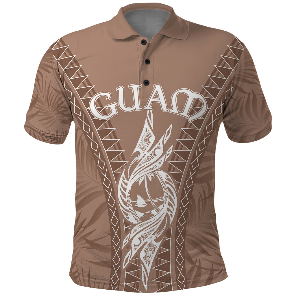 Custom Guam Polo Shirt Chamoro Latte Stone Mix Tropical Brown LT7