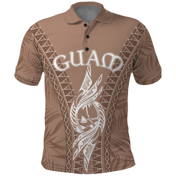 Custom Guam Polo Shirt Chamoro Latte Stone Mix Tropical Brown LT7