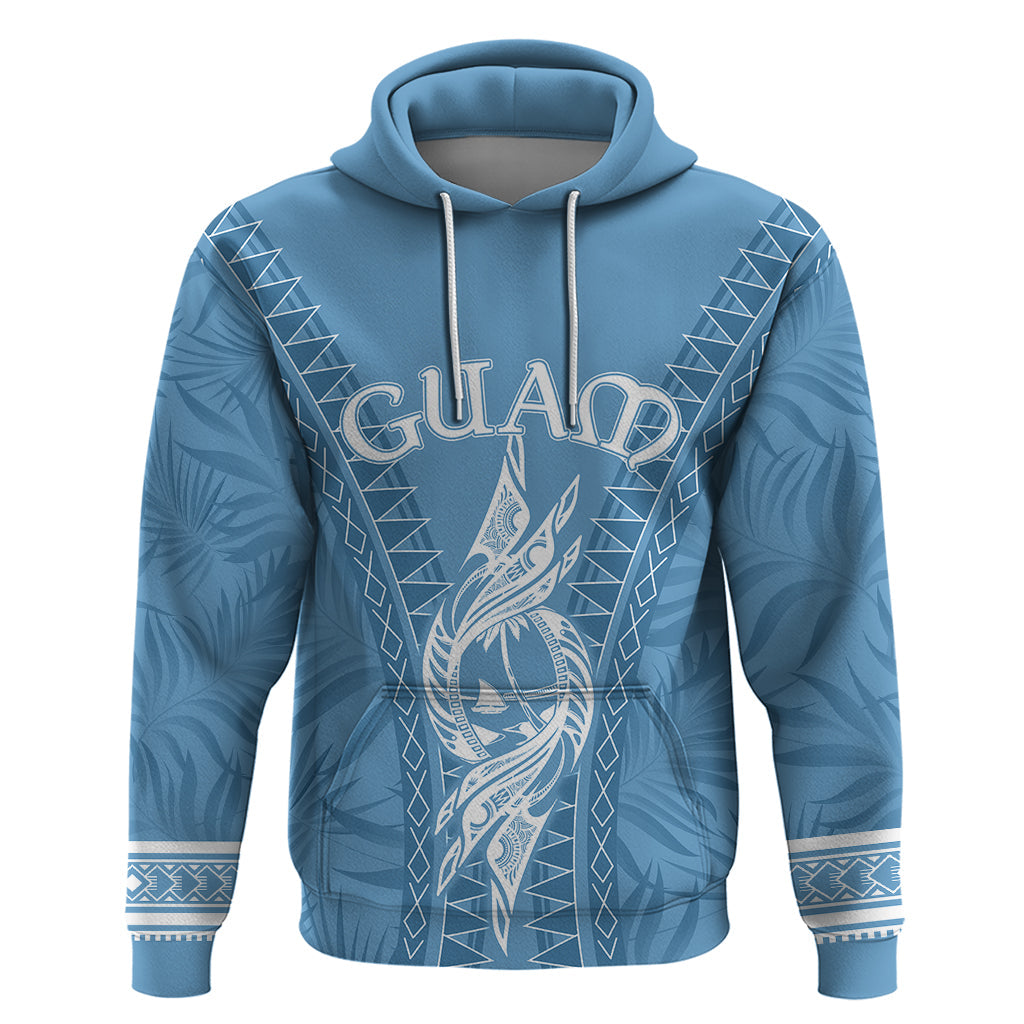 Custom Guam Hoodie Chamoro Latte Stone Mix Tropical - Blue LT7