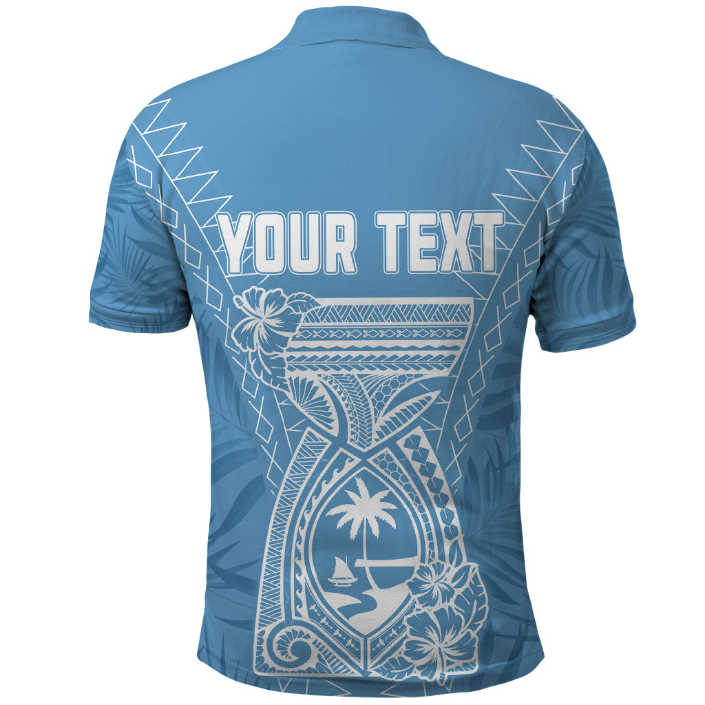 Custom Guam Polo Shirt Chamoro Latte Stone Mix Tropical Blue LT7