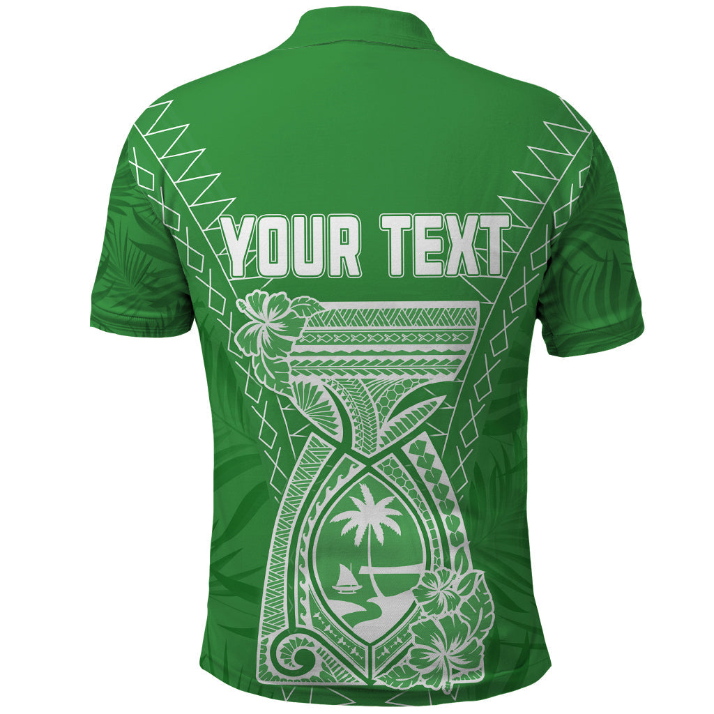 Custom Guam Polo Shirt Chamoro Latte Stone Mix Tropical Green LT7
