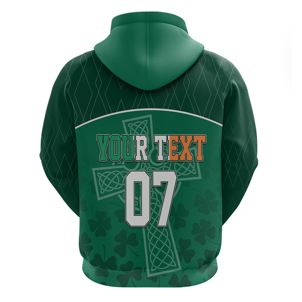 Personalised Ireland Rugby 2023 Hoodie Celtic Cross Mix Shamrocks LT7