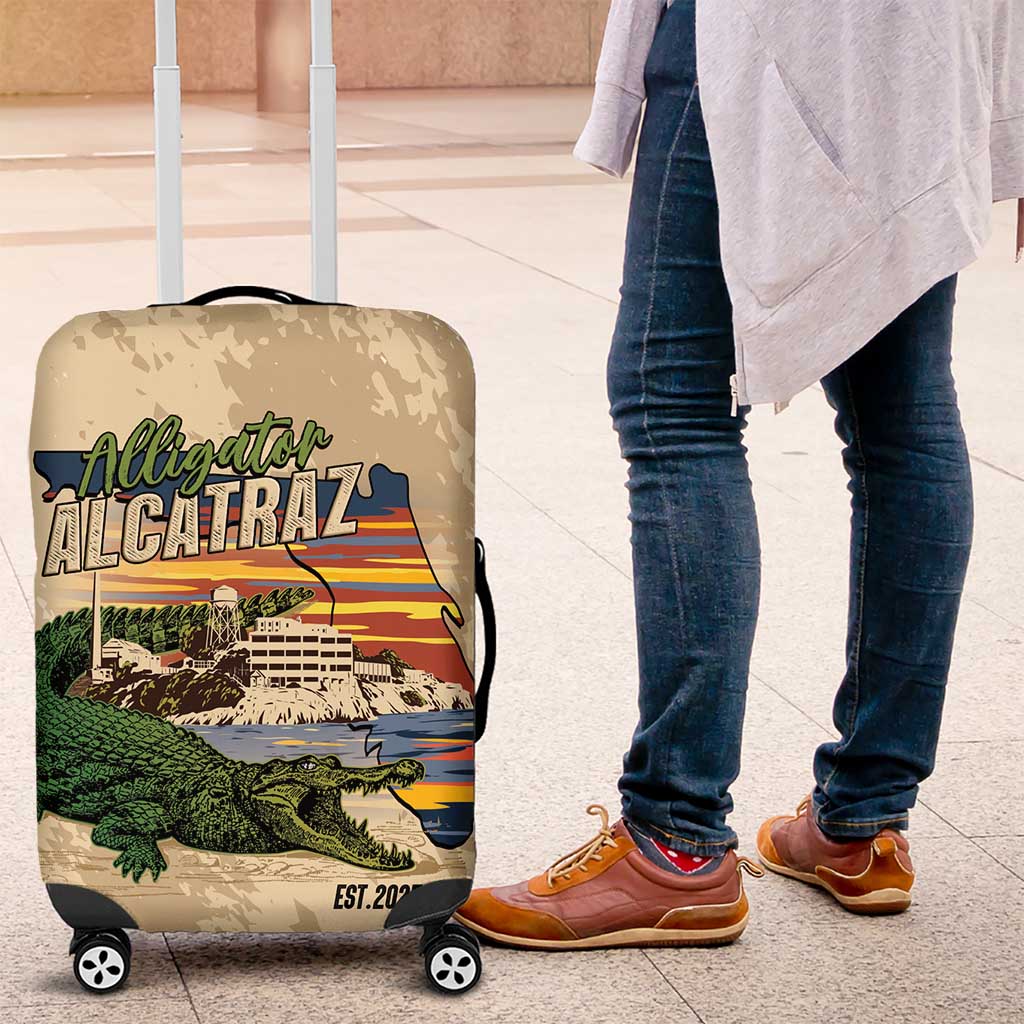 Alligator Alcatraz Retro Luggage Cover The Swamp LT7
