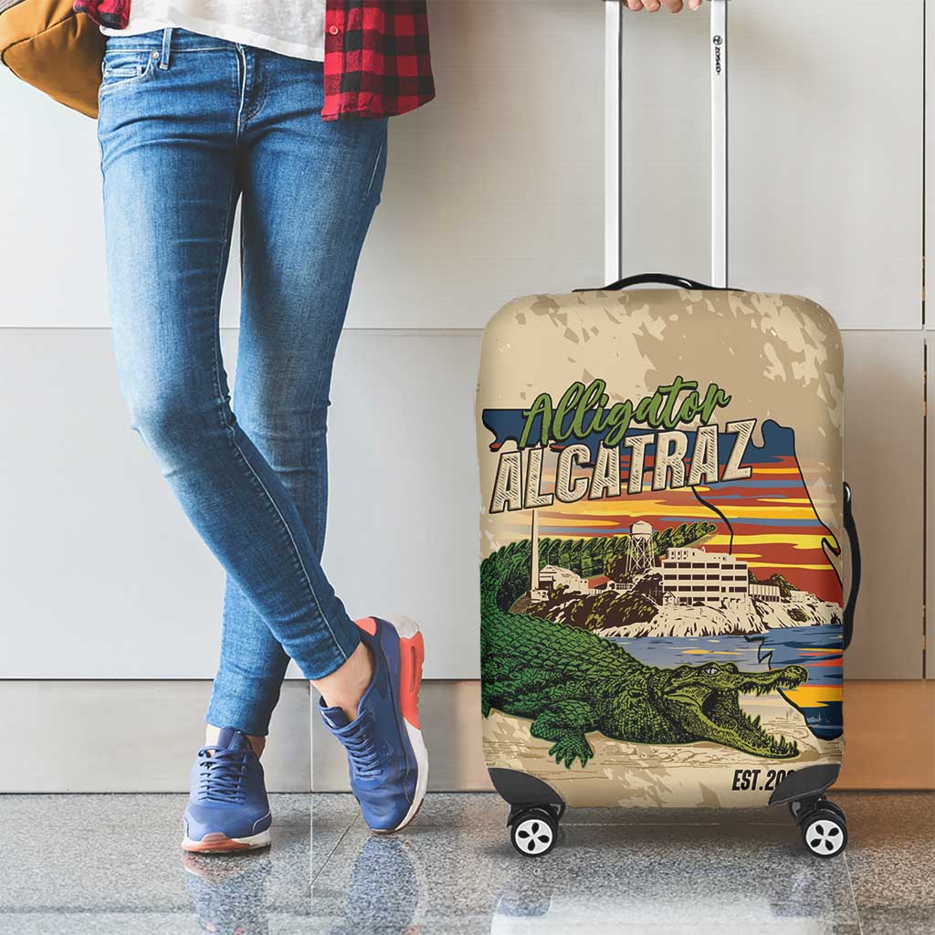 Alligator Alcatraz Retro Luggage Cover The Swamp LT7