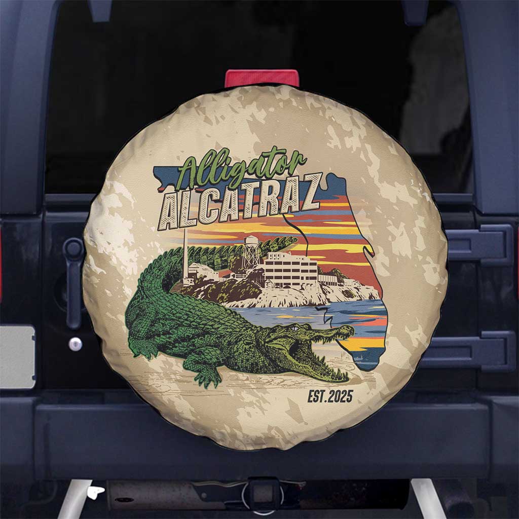 Alligator Alcatraz Retro Spare Tire Cover The Swamp LT7