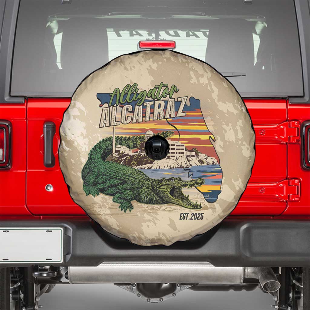 Alligator Alcatraz Retro Spare Tire Cover The Swamp LT7