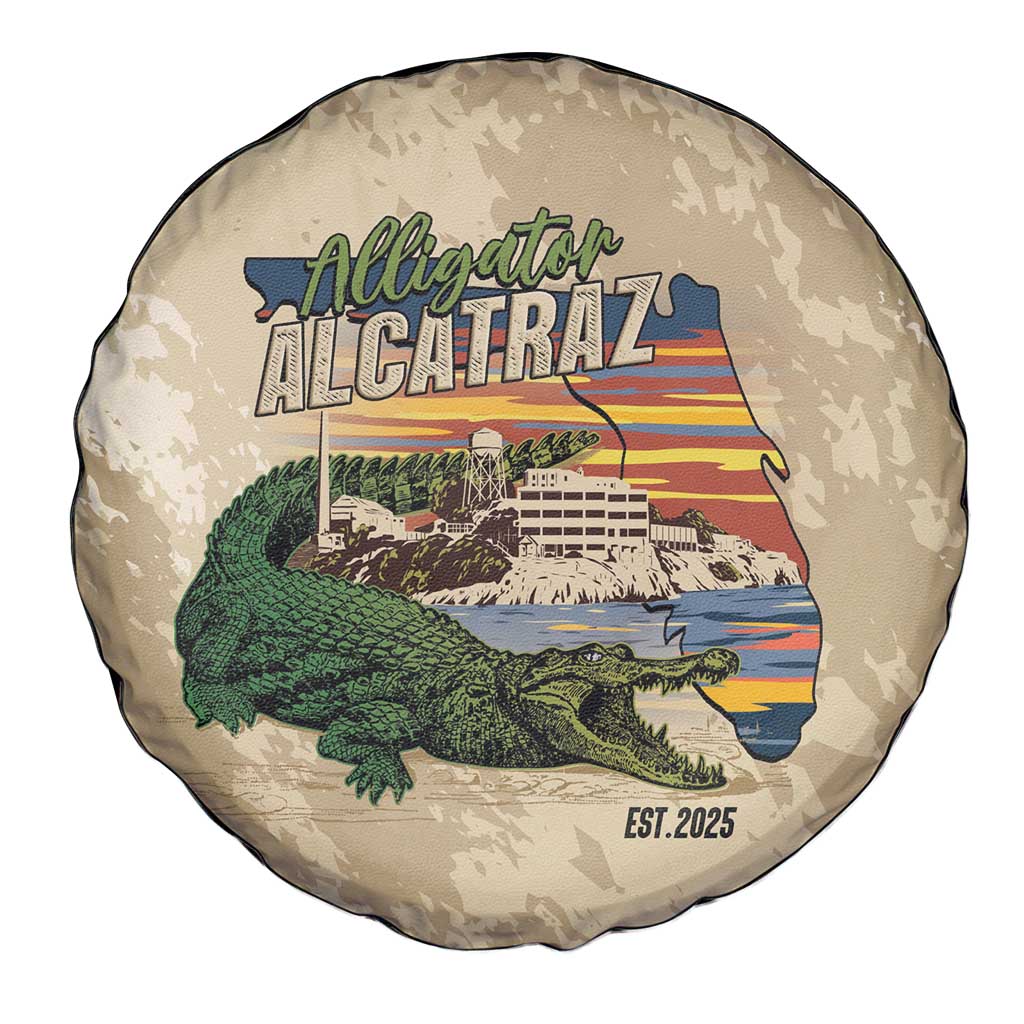 Alligator Alcatraz Retro Spare Tire Cover The Swamp LT7