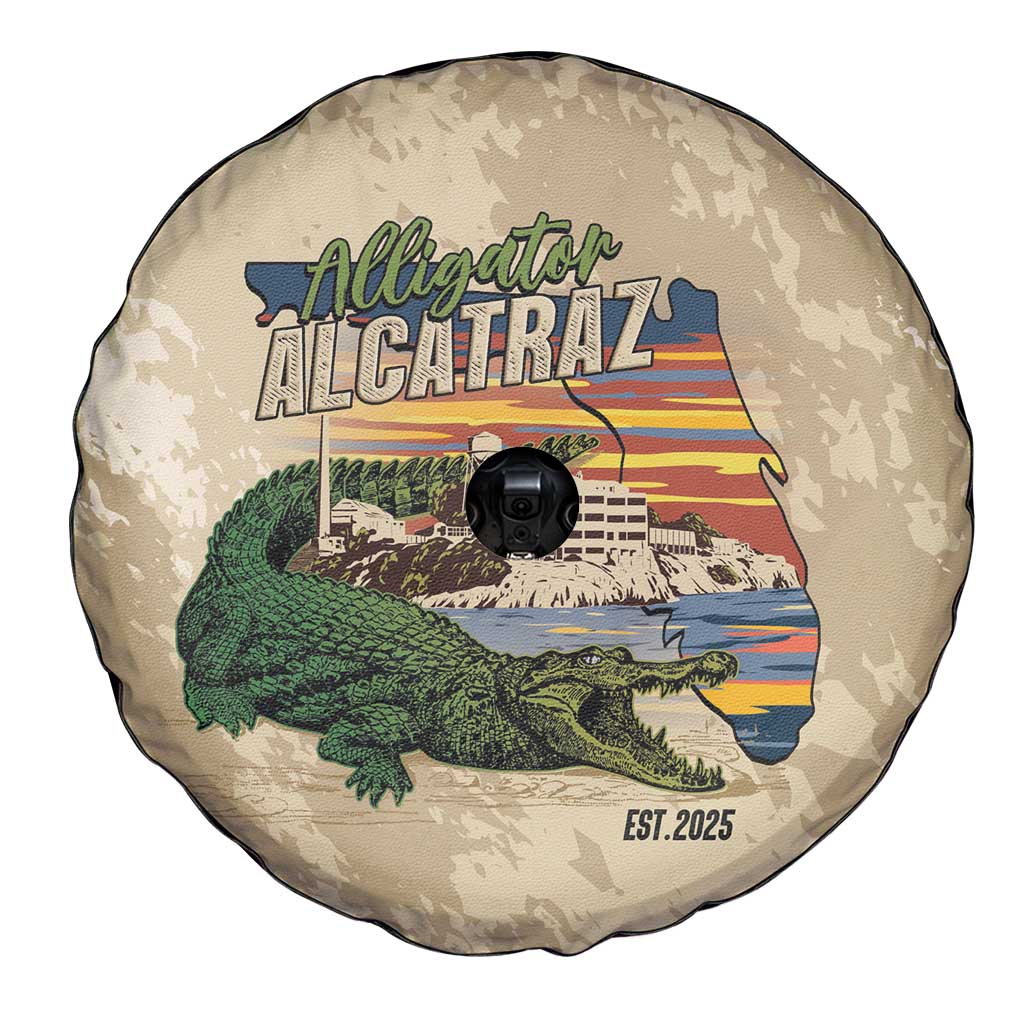 Alligator Alcatraz Retro Spare Tire Cover The Swamp LT7