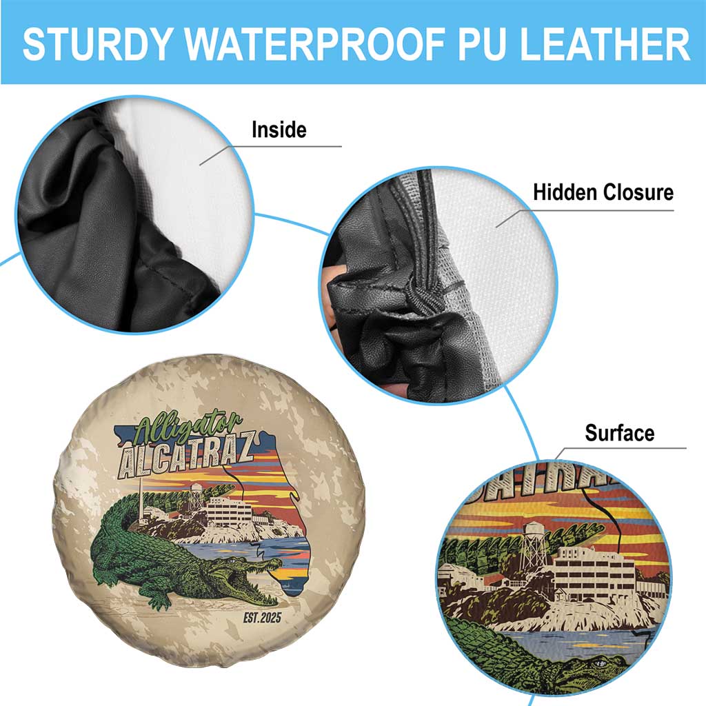 Alligator Alcatraz Retro Spare Tire Cover The Swamp LT7