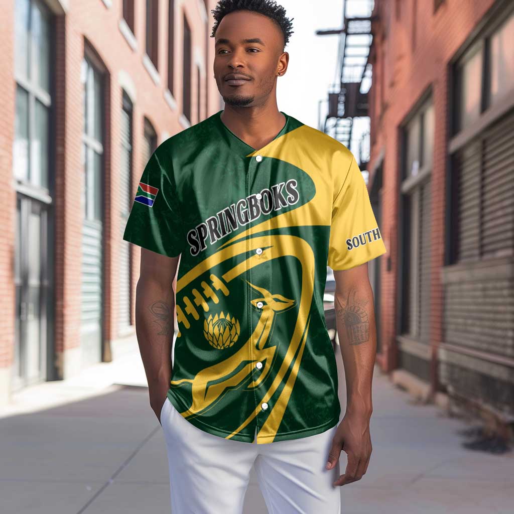 Personalised South Africa Rugby Baseball Jersey Bokke Champions Sporty Dynamics LT7