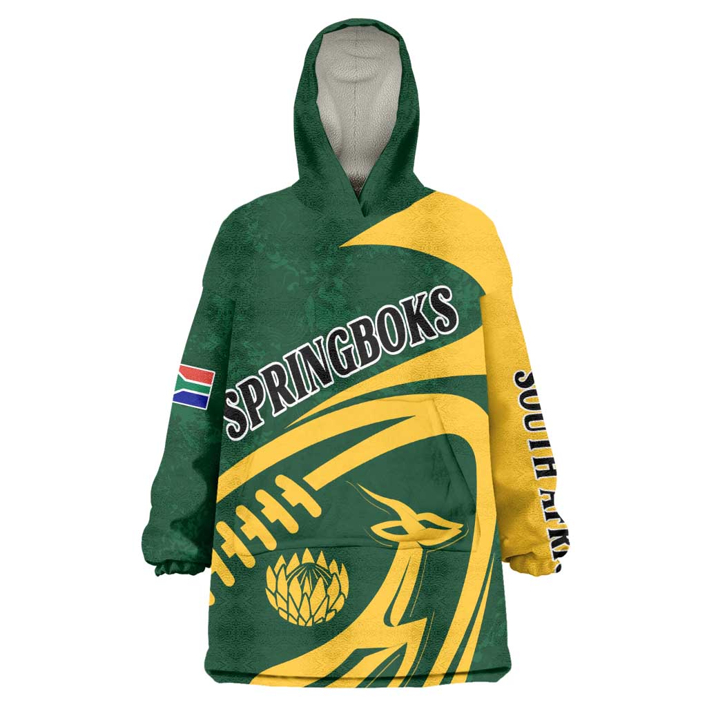 Personalised South Africa Rugby Wearable Blanket Hoodie Bokke Champions Sporty Dynamics LT7