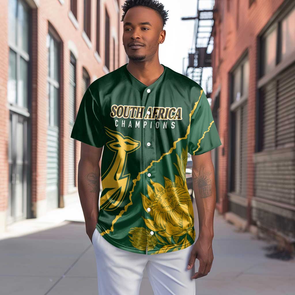 Personalised South Africa Rugby 2023 Baseball Jersey Bokke Champions Kente Ethnic LT7