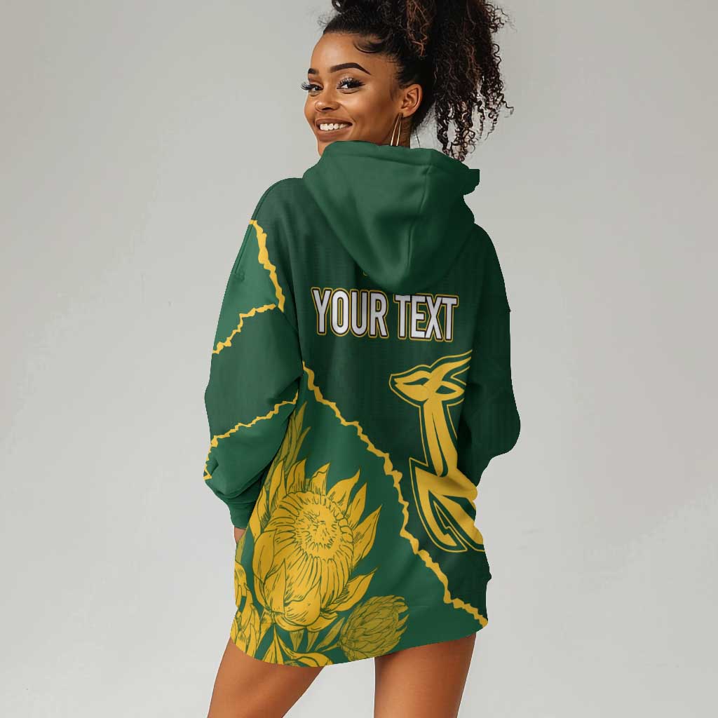 Personalised South Africa Rugby 2023 Hoodie Dress Bokke Champions Kente Ethnic LT7