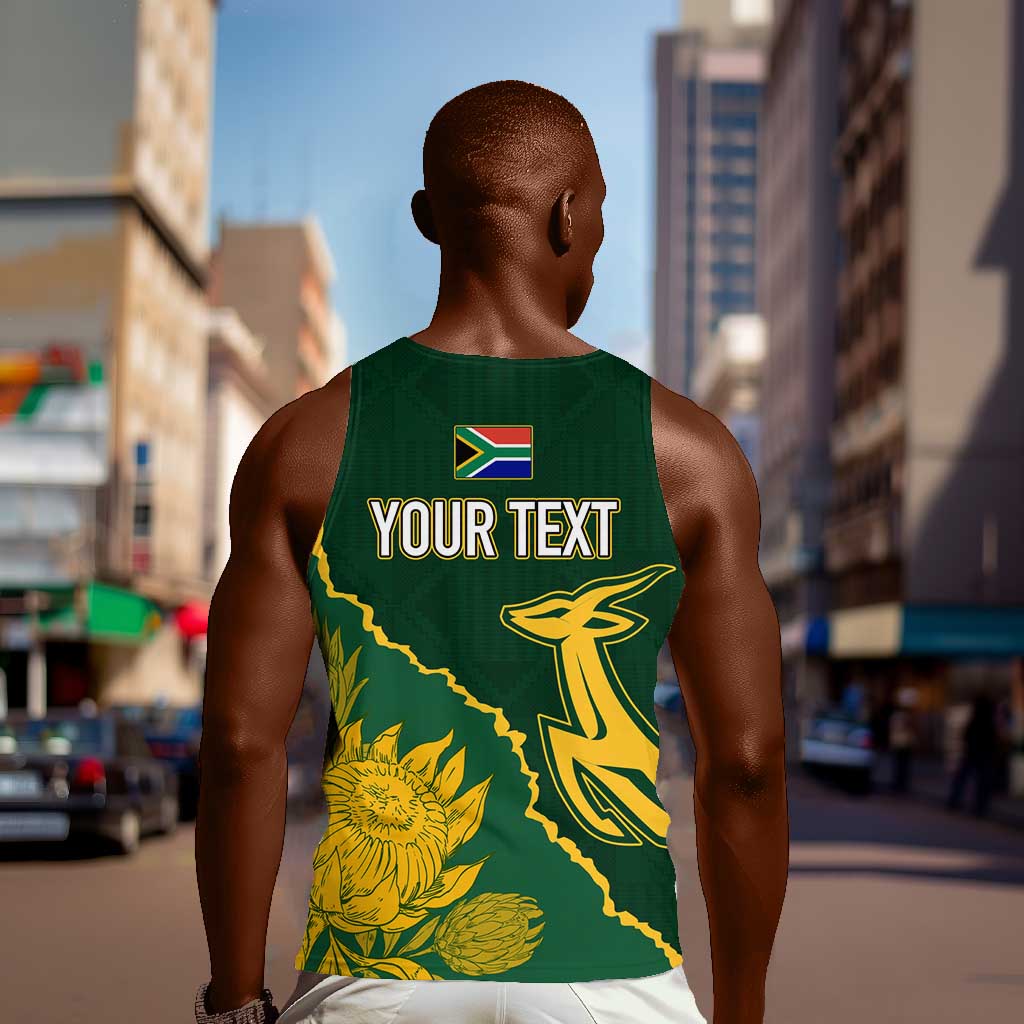 Personalised South Africa Rugby 2023 Men Tank Top Bokke Champions Kente Ethnic LT7