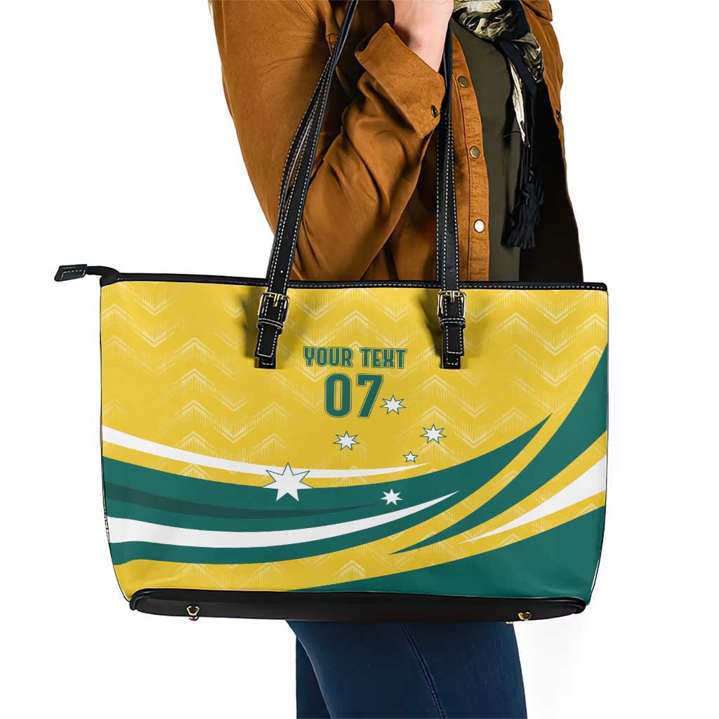 Australia 2024 Olympics Custom Leather Tote Bag Rise of the Roos LT7