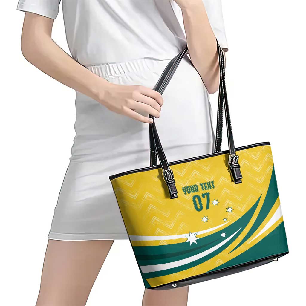 Australia 2024 Olympics Custom Leather Tote Bag Rise of the Roos LT7