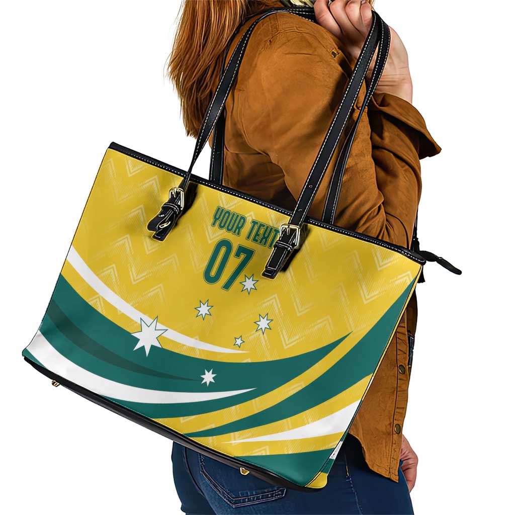 Australia 2024 Olympics Custom Leather Tote Bag Rise of the Roos LT7