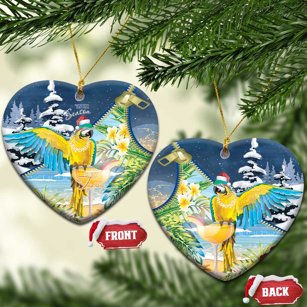 Funny Tropical Christmas Ceramic Ornament Tis The Season To Get Tipsy LT7