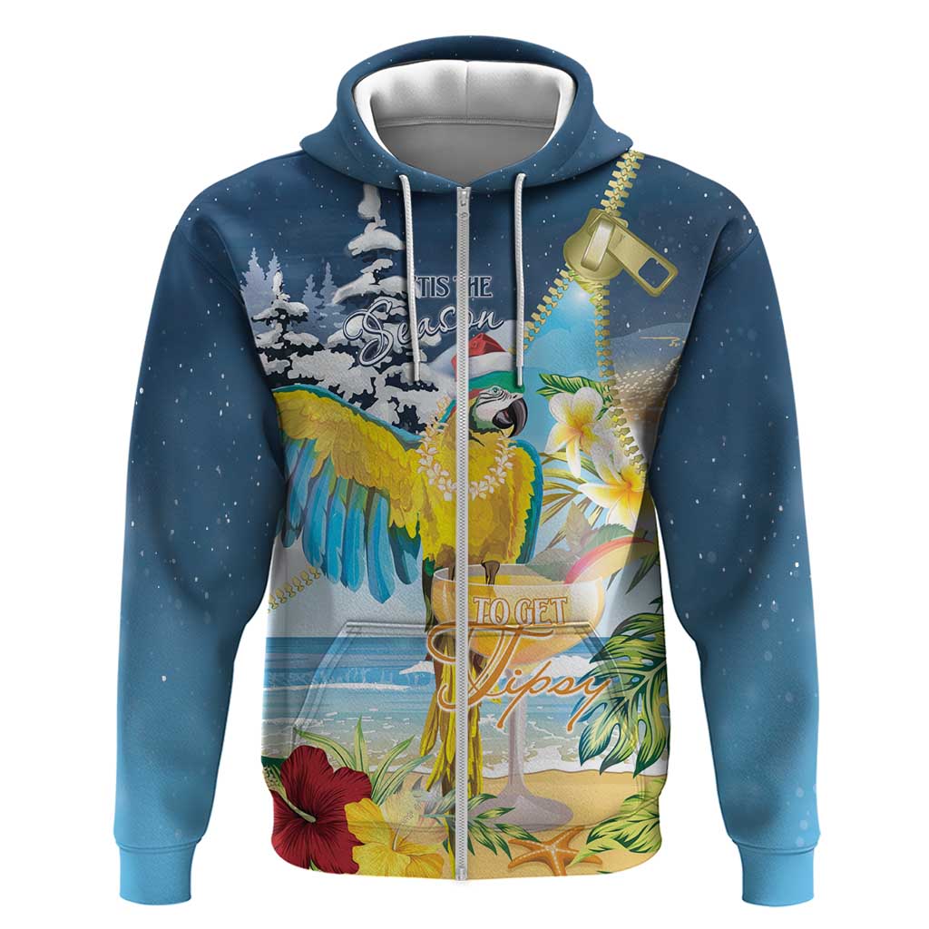 Funny Tropical Christmas Hoodie Tis The Season To Get Tipsy LT7