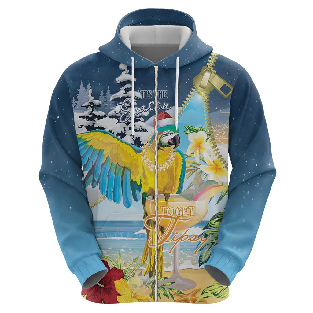Funny Tropical Christmas Hoodie Tis The Season To Get Tipsy LT7
