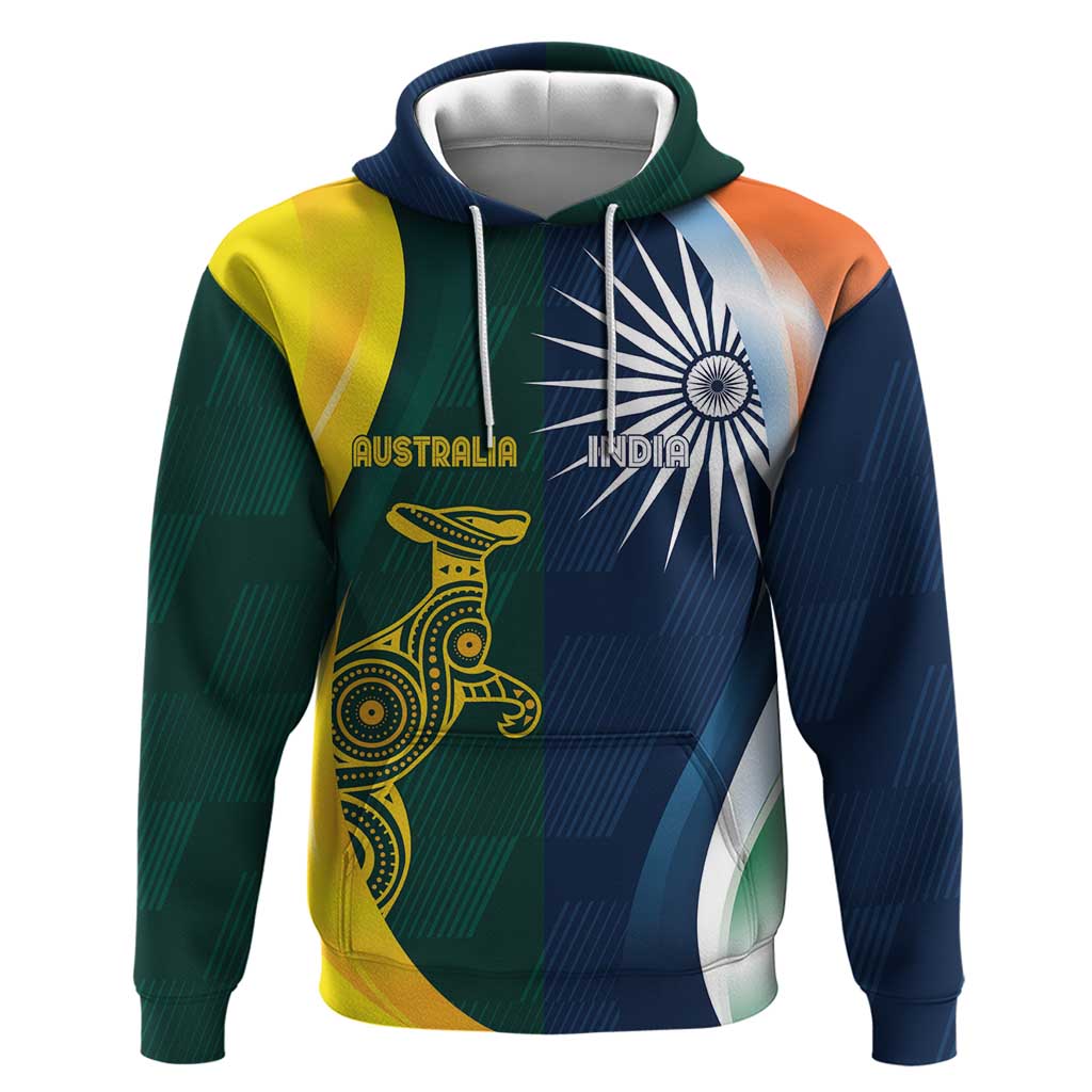 Custom India and Australia Cricket Hoodie Special Half-Half Mix LT7
