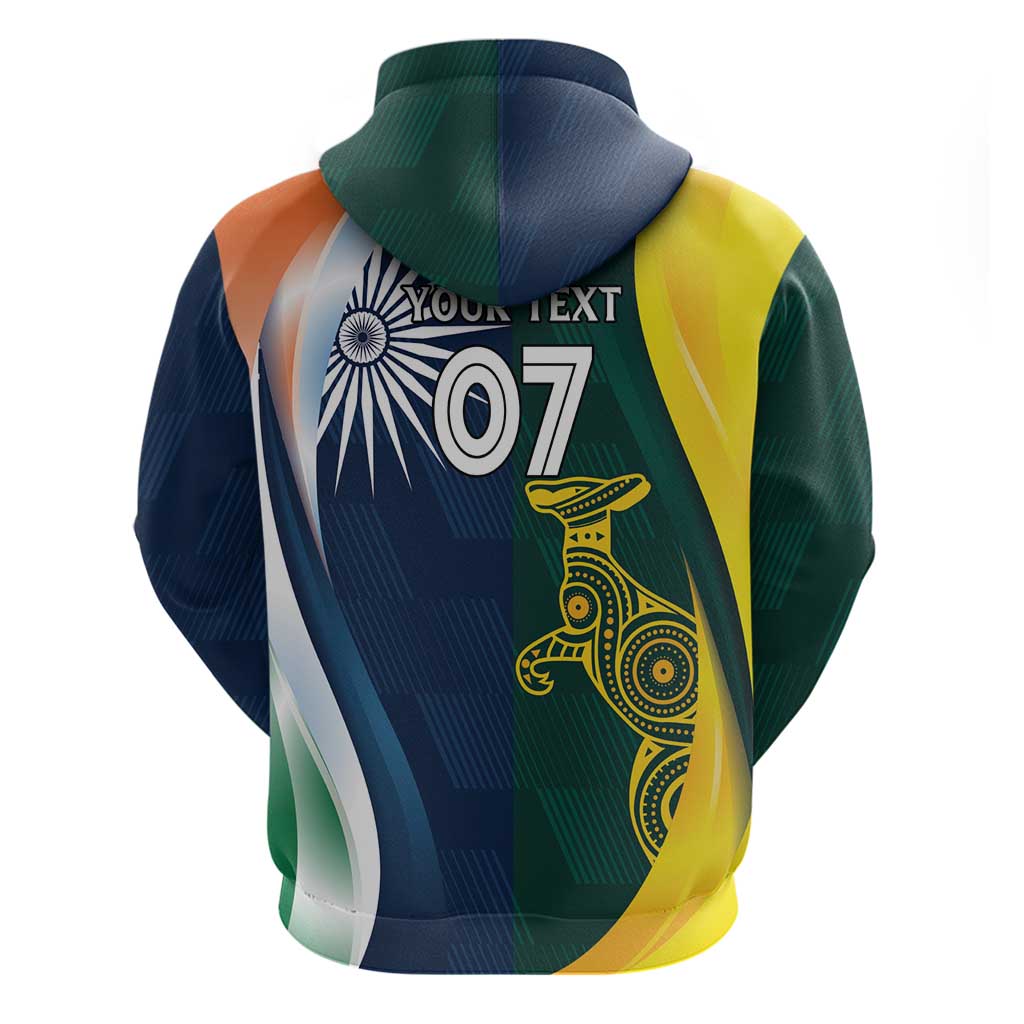 Custom India and Australia Cricket Hoodie Special Half-Half Mix LT7