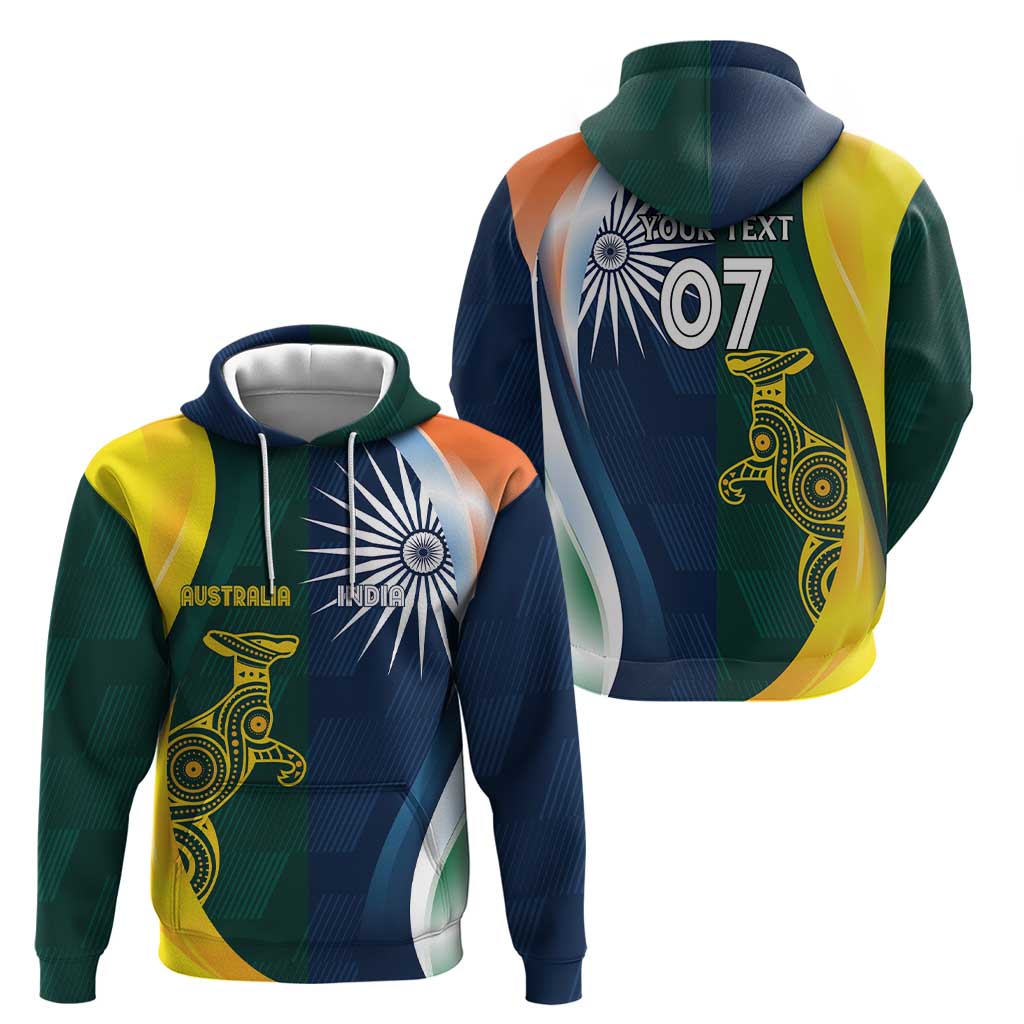 Custom India and Australia Cricket Hoodie Special Half-Half Mix LT7