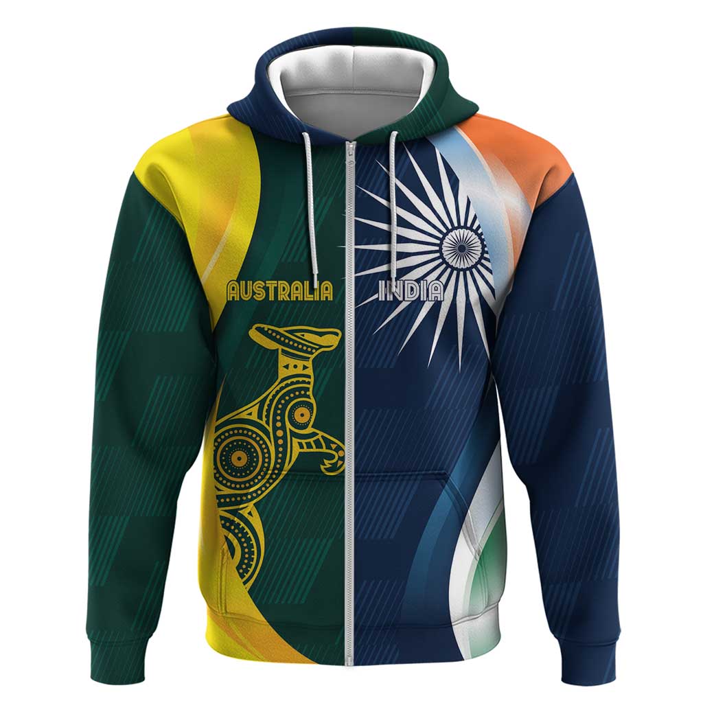 Custom India and Australia Cricket Hoodie Special Half-Half Mix LT7